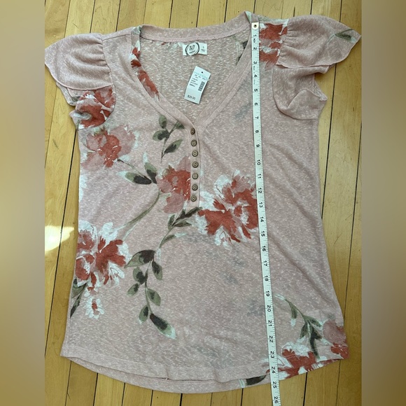 Maurices Pink Floral Shirt Size Small - Picture 7 of 8